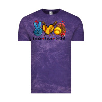 Cloud Purple peace love  softball Vintage Tee - AdoDesignShop