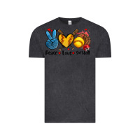 Vintage Black peace love  softball Vintage Tee - AdoDesignShop