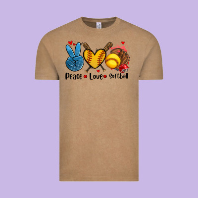 Peace Love  Softball Vintage Tee Designed By Adodesignshop