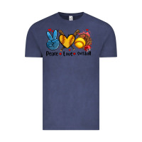 Vintage Denim peace love  softball Vintage Tee - AdoDesignShop