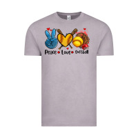 Vintage Zinc peace love  softball Vintage Tee - AdoDesignShop