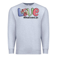 Heather Grey love real estate life Premium Sweatshirt - MaliasSmallBusiness