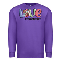 Purple love real estate life Premium Sweatshirt - MaliasSmallBusiness