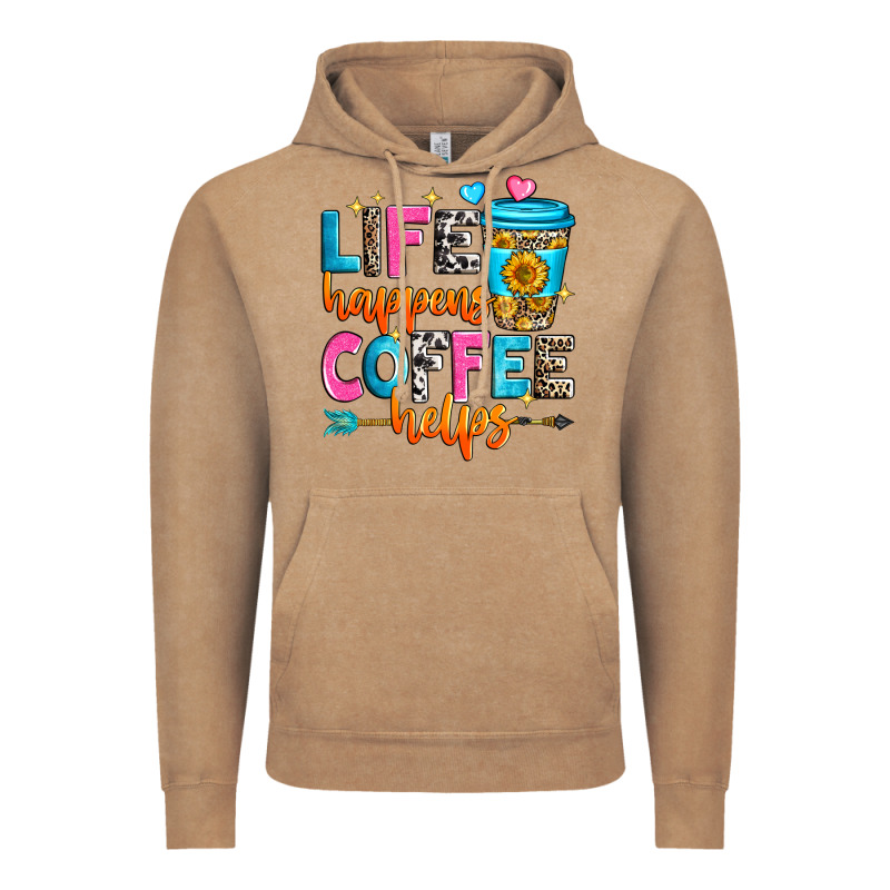 Life Happens Coffee Helps Vintage Hoodie by Zillion Design Studio | Teevron