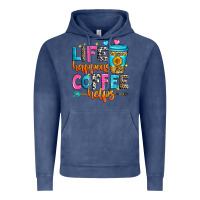 Vintage Denim life happens coffee helps Vintage Hoodie - Zillion Design Studio