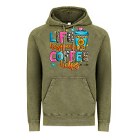 Vintage Olive life happens coffee helps Vintage Hoodie - Zillion Design Studio