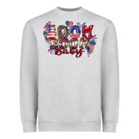 Heather Grey Boom boom baby 4th of july Heavyweight Sweatshirt - CowGirlArtShop
