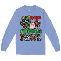 Colony Blue merry christmas paws with santa Long Sleeve Tee - AdoDesignShop