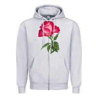 Heather Grey Love At First Sight Rose Zipper Hoodie - LillyAllenDesigns
