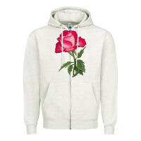 Oatmeal Heather Love At First Sight Rose Zipper Hoodie - LillyAllenDesigns