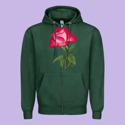 Love At First Sight Rose Zipper Hoodie Designed By Lillyallendesigns