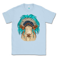 Dusty Blue charolais indian headdress Classic Tee - JahusDesignShop