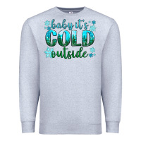 Heather Grey baby its cold outside Premium Sweatshirt - NancyCooperArtShop