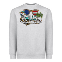 Heather Grey hello summer Heavyweight Sweatshirt - SublimationCraftShop