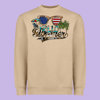 Hello Summer Heavyweight Sweatshirt Designed By Sublimationcraftshop