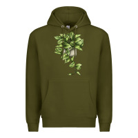 Army Green Golden Pothos Premium Hoodie - LillyAllenDesigns