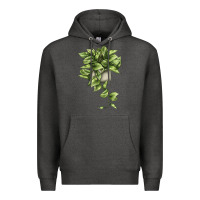 Charcoal Heather Golden Pothos Premium Hoodie - LillyAllenDesigns