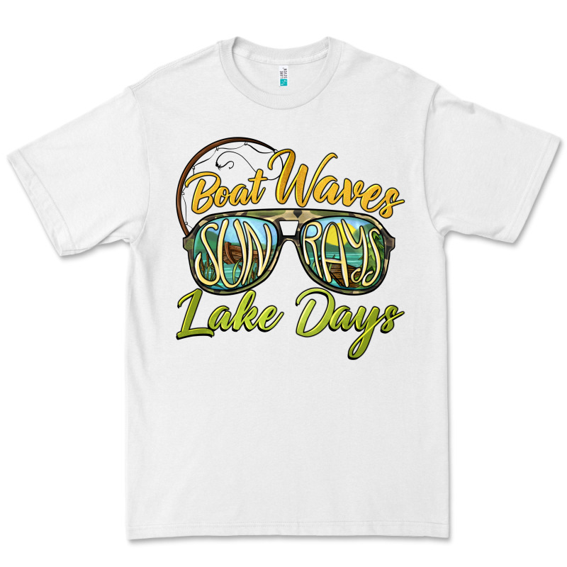 Boat Waves Sun Rays Lake Days Premium Tee by BarkalooDesign | Teevron