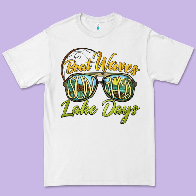 Boat Waves Sun Rays Lake Days Premium Tee Designed By Barkaloodesign