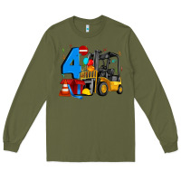 Army Green forklift birthday four Long Sleeve Tee - Artiststas