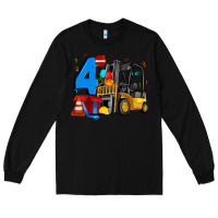 Black forklift birthday four Long Sleeve Tee - Artiststas