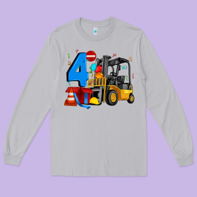 Forklift Birthday Four Long Sleeve Tee Designed By Artiststas