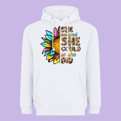 She Believed She Could So She Did Heavyweight Hoodie Designed By Nancycooperartshop