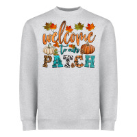 Heather Grey welcome to our patch Heavyweight Sweatshirt - HRA Design Shop