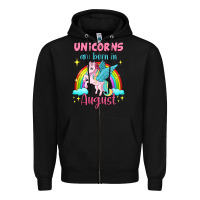 Black unicorns are born in august Zipper Hoodie - Jasminsmagicworld