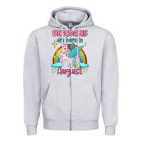 Heather Grey unicorns are born in august Zipper Hoodie - Jasminsmagicworld