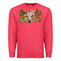 Cardinal bull skull with cactus Premium Sweatshirt - MaliasSmallBusiness