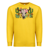 Lemon bull skull with cactus Premium Sweatshirt - MaliasSmallBusiness