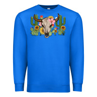True Royal bull skull with cactus Premium Sweatshirt - MaliasSmallBusiness