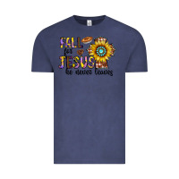 Vintage Denim fall for jesus he never leaves Vintage Tee - CowhideDigitalArt