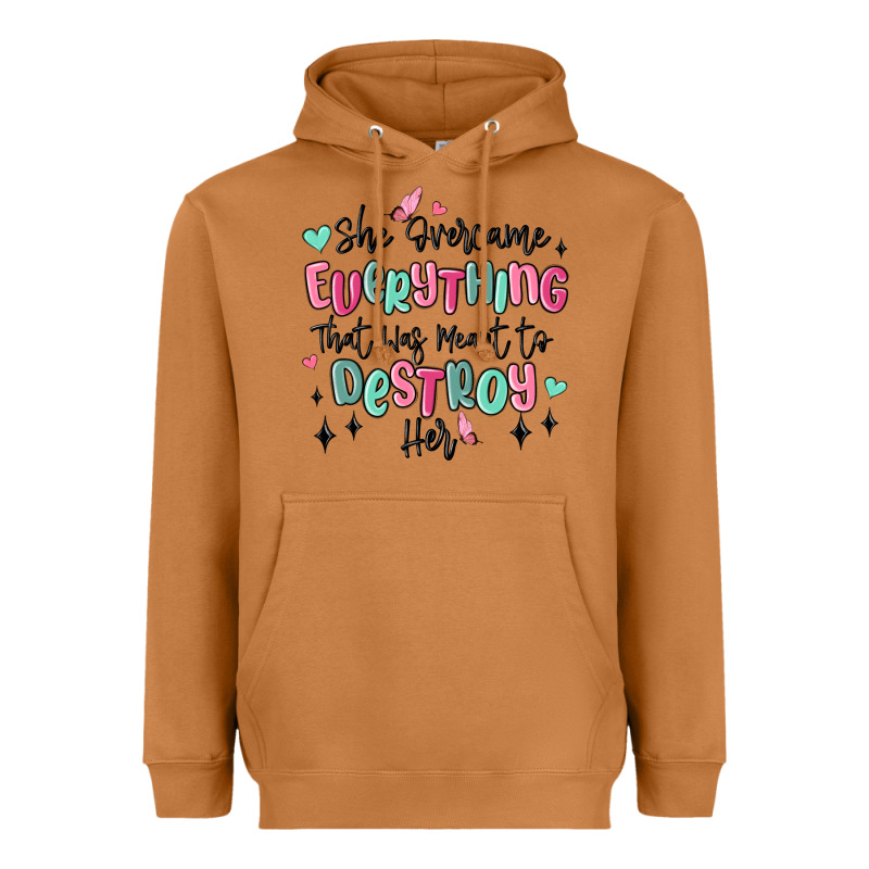 She Overcame Everything That Was Meant To Destroy Heavyweight Hoodie by MaliasSmallBusiness | Teevron