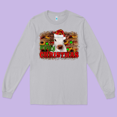 Merry Christmas Long Sleeve Tee Designed By Jahusdesignshop