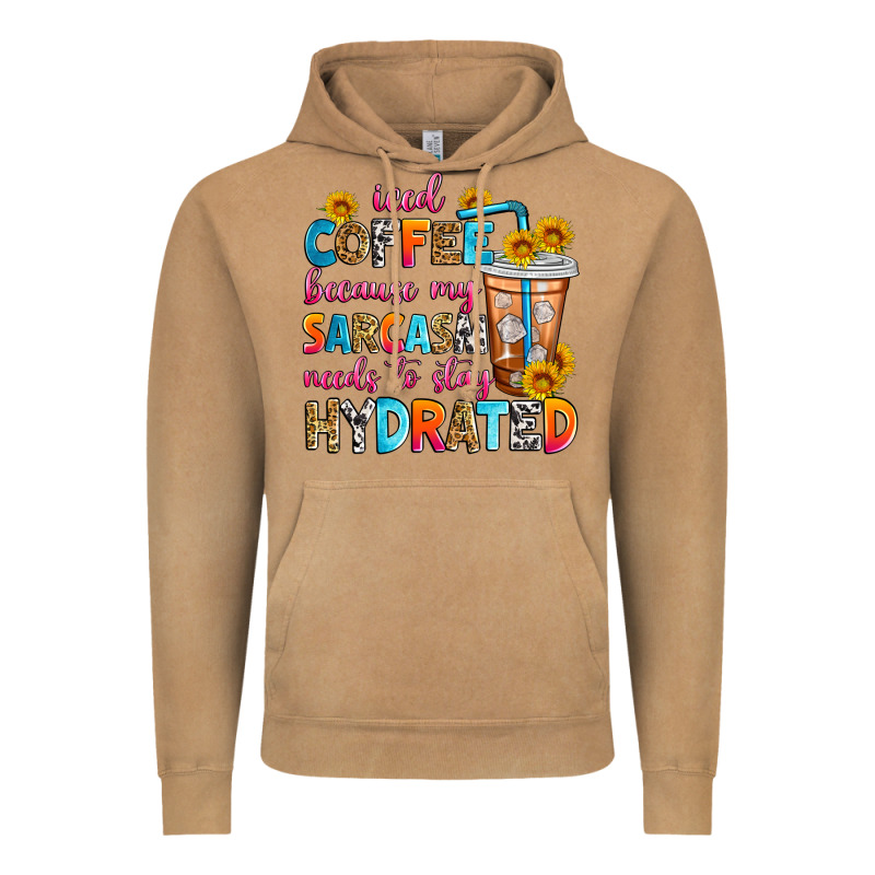 Iced Coffee Because My Sarcasm Needs To Stay Hydra Vintage Hoodie by Zillion Design Studio | Teevron