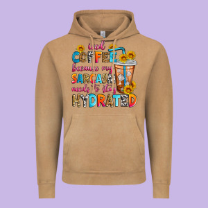 Iced Coffee Because My Sarcasm Needs To Stay Hydra Vintage Hoodie Designed By Zillion Design Studio