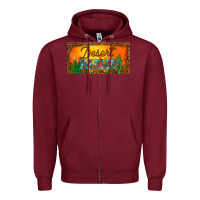 Burgundy western desert darlin sunset cactus leopard serape   license plate tem Zipper Hoodie - BarkalooDesign