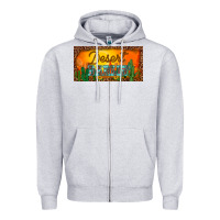 Heather Grey western desert darlin sunset cactus leopard serape   license plate tem Zipper Hoodie - BarkalooDesign