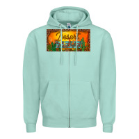 Seafoam western desert darlin sunset cactus leopard serape   license plate tem Zipper Hoodie - BarkalooDesign