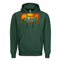 Sports Green western desert darlin sunset cactus leopard serape   license plate tem Zipper Hoodie - BarkalooDesign