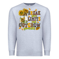 Heather Grey break your limits and outgrow yourself Premium Sweatshirt - NancyCooperArtShop