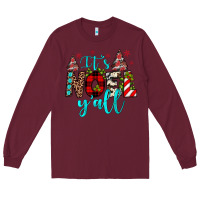Burgundy it's noel y'all Long Sleeve Tee - JahusDesignShop
