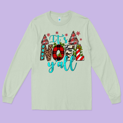 It's Noel Y'all Long Sleeve Tee Designed By Jahusdesignshop