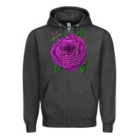 Charcoal Heather Celestial Rose Zipper Hoodie - LillyAllenDesigns