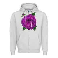 Dove Grey Celestial Rose Zipper Hoodie - LillyAllenDesigns