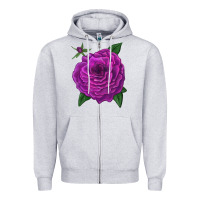 Heather Grey Celestial Rose Zipper Hoodie - LillyAllenDesigns