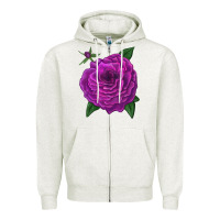Oatmeal Heather Celestial Rose Zipper Hoodie - LillyAllenDesigns