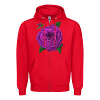 Red Celestial Rose Zipper Hoodie - LillyAllenDesigns